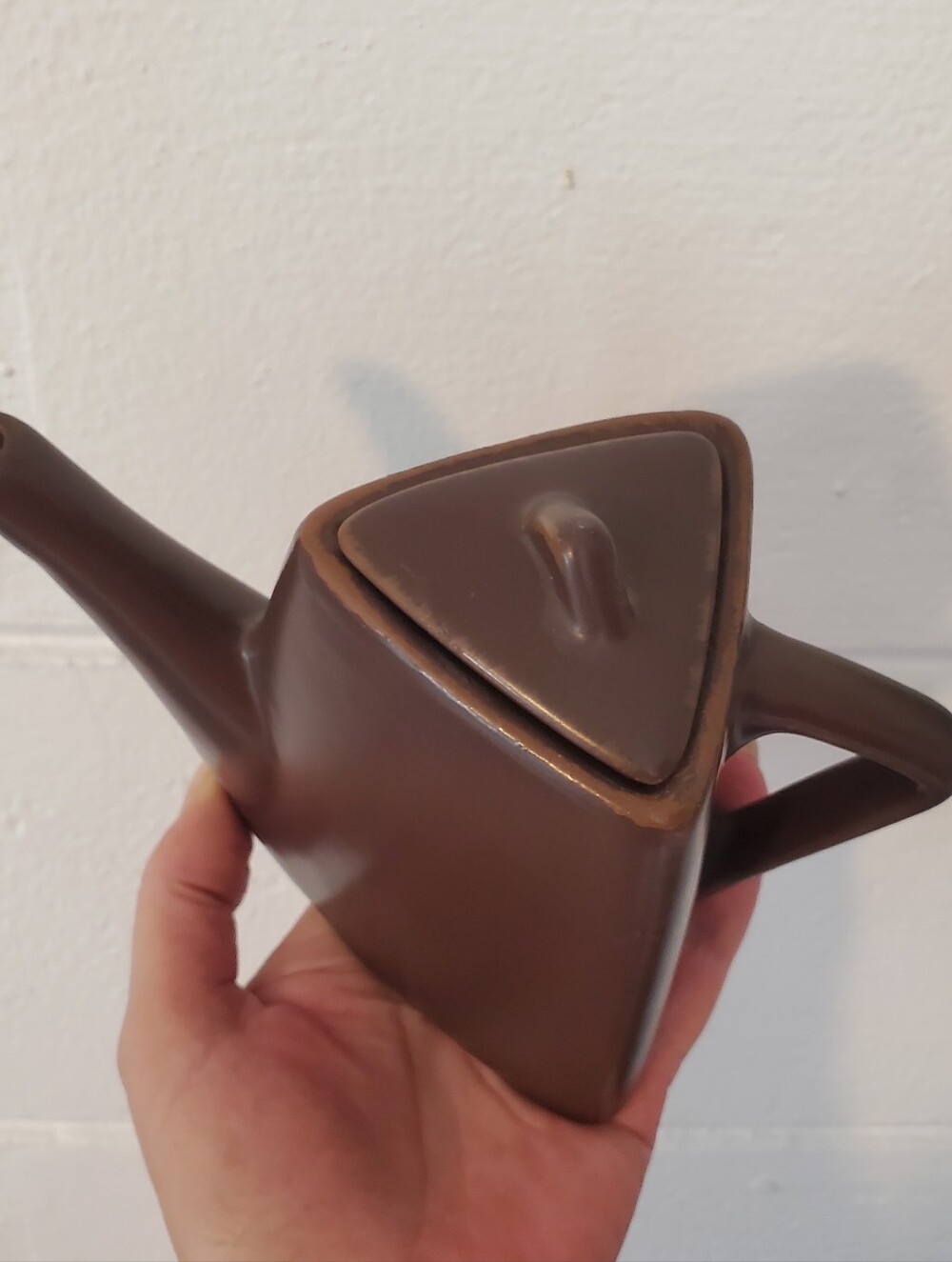 Brown Ceramic Triangle Teapot Modern Design With Lid‎ - Picture 3 of 16